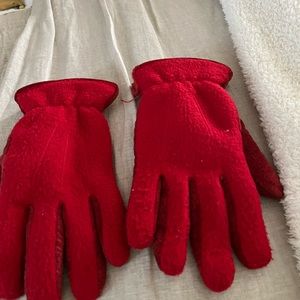 Suede and wool red ladies gloves
